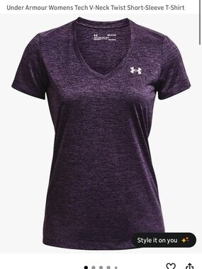 Under Armour Women’s Heathered Purple V-Neck Short Sleeve Performance Tee